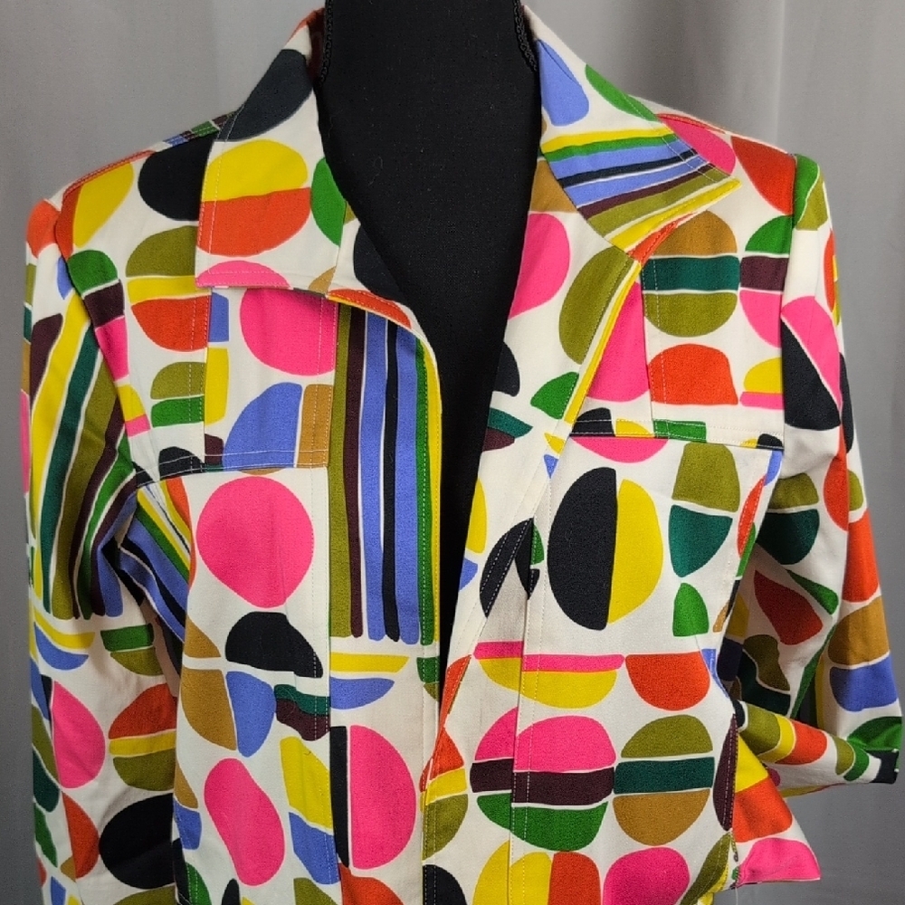 Patrick Christopher Colorfulโ Geometric Women's Blazer - Picture 5 of 7